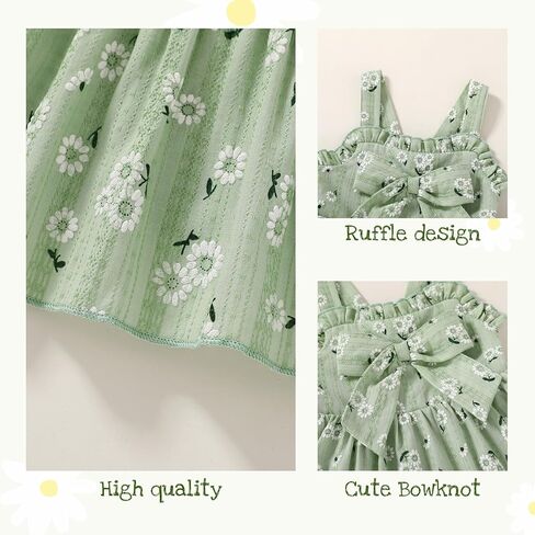 HAPPYMA Toddler Dress Baby Girl Summer Clothes Bowknot Ruffle Sleeveless Long Sundress Princess Party Outfits in Saudi Arabia