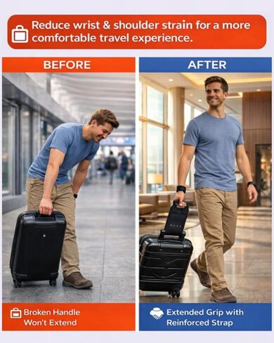 10 Inch Universal Luggage Handle Extender, Durable Telescopic Handle Replacement for Suitcase, Comfort Grip Handles Extension for Luggage, Rolling Bags, Camera Cases & Toolboxes in Kuwait