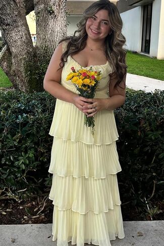 Women's Tiered Ruffle Chiffon Bridesmaid Dresses Off the Shoulder Layered Ruched Long Prom Dress in Saudi Arabia