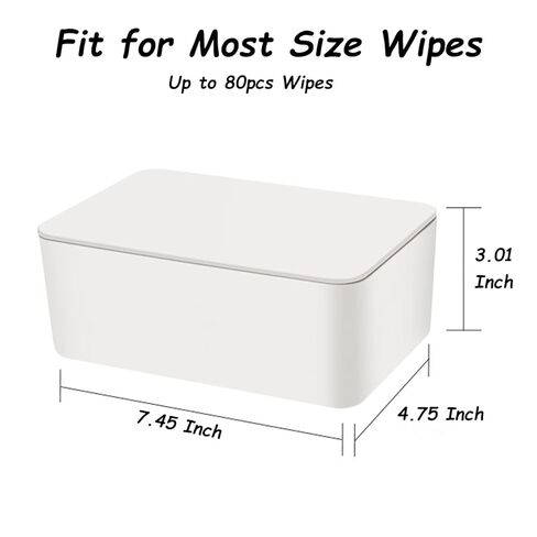 Wipes Dispenser, Wipe Holder for Baby & Adult, Seposeve Refillable Wipe Container, Keeps Wipes Fresh, Far from Dirty Wipes, Easy Open/Close Wipes Pouch Case, White in Kuwait