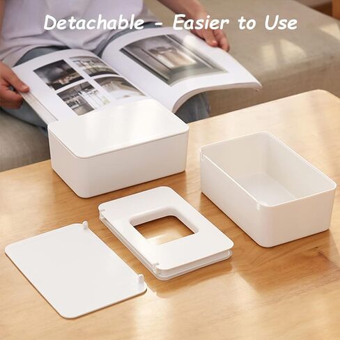 Wipes Dispenser, Wipe Holder for Baby & Adult, Seposeve Refillable Wipe Container, Keeps Wipes Fresh, Far from Dirty Wipes, Easy Open/Close Wipes Pouch Case, White in Kuwait