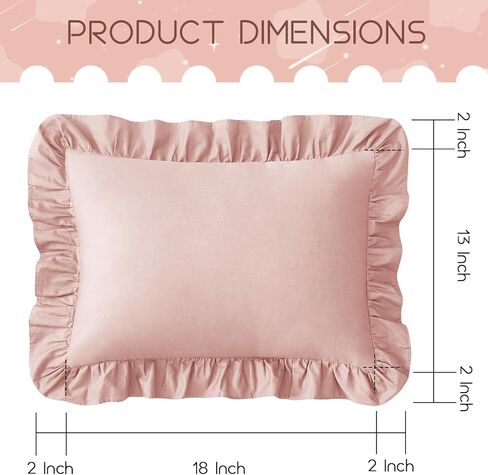KKJIAF Cotton Toddler Pillowcase 13"x18" Set of 2, Soft & Breathable Toddler Pillow Cover, Envelope Closure Travel Pillow Case for Boys, Girls (Dusty Pink) in Kuwait