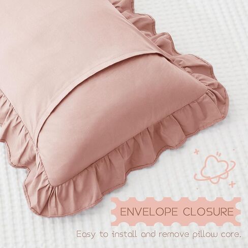 KKJIAF Cotton Toddler Pillowcase 13"x18" Set of 2, Soft & Breathable Toddler Pillow Cover, Envelope Closure Travel Pillow Case for Boys, Girls (Dusty Pink) in Kuwait