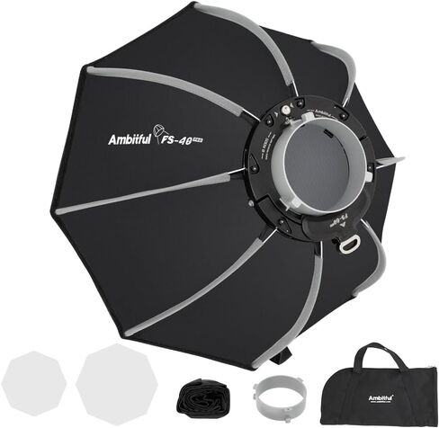 AMBITFUL FS80pro 31.4 "/80 سم سوفت بوكس ​​مثمن، سريع التحرير بوينز جبل سوفت بوكس ​​مع الناشرون / شبكة قرص العسل / حقيبة حمل in Kuwait