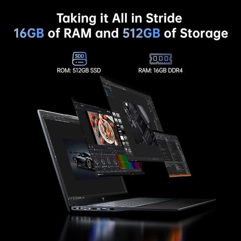 16 Inch AMD Gaming Laptop, FHD Screen Laptop with Ryzen 7 7735HS Processor up to 4.75GHz, 16GB RAM 512GB ROM Windows 11 Laptop Compute, HDMI, WiFi, Bluetooth, Type-C, Webcam, Backlit Keyboard in Saudi Arabia