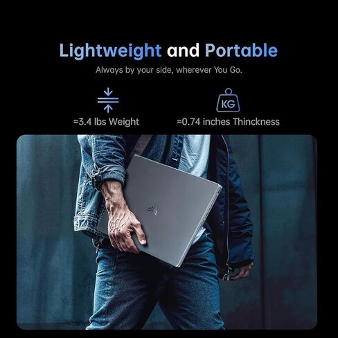 16 Inch AMD Gaming Laptop, FHD Screen Laptop with Ryzen 7 7735HS Processor up to 4.75GHz, 16GB RAM 512GB ROM Windows 11 Laptop Compute, HDMI, WiFi, Bluetooth, Type-C, Webcam, Backlit Keyboard in Saudi Arabia
