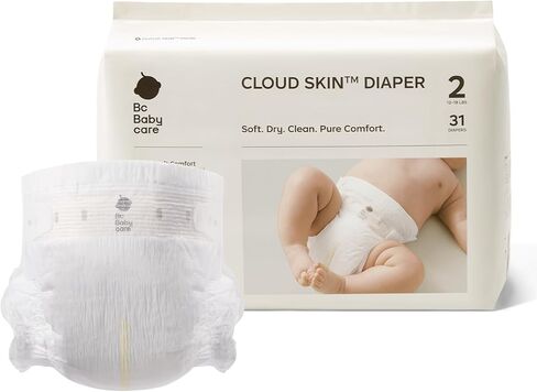Bc Babycare Cloud Skin Baby Diapers, Size 3 (16-28 lbs), 28 Count – Ultra Soft & Dry, Leak-Proof Overnight Comfort, Hypoallergenic, Totally Chlorine-Free in Saudi Arabia