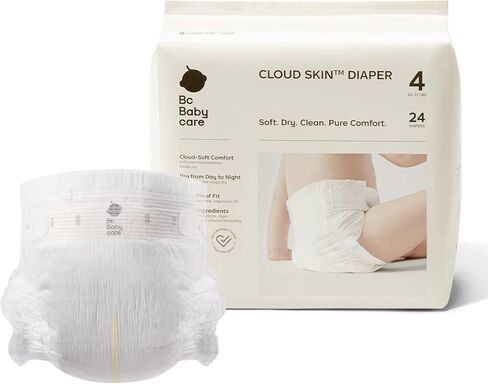 Bc Babycare Cloud Skin Baby Diapers, Size 3 (16-28 lbs), 28 Count – Ultra Soft & Dry, Leak-Proof Overnight Comfort, Hypoallergenic, Totally Chlorine-Free in Saudi Arabia