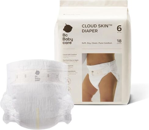 Bc Babycare Cloud Skin Baby Diapers, Size 3 (16-28 lbs), 28 Count – Ultra Soft & Dry, Leak-Proof Overnight Comfort, Hypoallergenic, Totally Chlorine-Free in Saudi Arabia