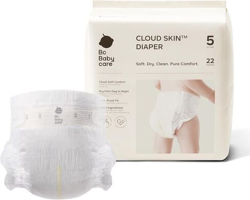 Bc Babycare Cloud Skin Baby Diapers, Size 3 (16-28 lbs), 28 Count – Ultra Soft & Dry, Leak-Proof Overnight Comfort, Hypoallergenic, Totally Chlorine-Free in Saudi Arabia