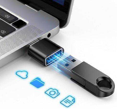 USB C to USB 3.0 OTG Adapter (2 Pieces), USB-C to USB-A Adapter Compatible with Mobile Phone, Tablet and Other Type-C Devices (Black) in Saudi Arabia