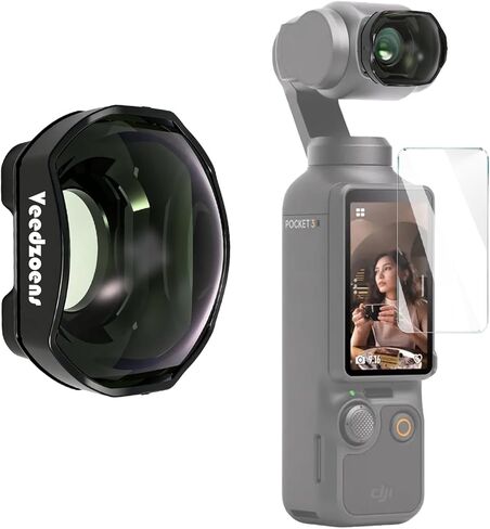 زجاج بصري مطلي متعدد الطبقات 2X محول مغناطيسي لجيب DJI Osmo Pocket 3 Pocket 4، مجموعة كاملة مع صندوق محمول وواقي شاشة عالي الدقة in Kuwait