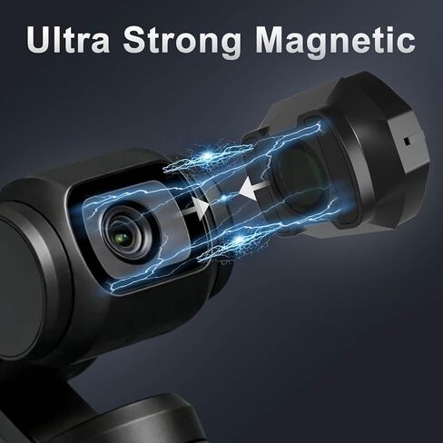 زجاج بصري مطلي متعدد الطبقات 2X محول مغناطيسي لجيب DJI Osmo Pocket 3 Pocket 4، مجموعة كاملة مع صندوق محمول وواقي شاشة عالي الدقة in Kuwait