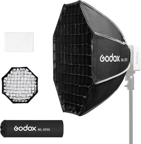 Godox ML-SF50 المثمن سوفت بوكس ​​ل Godox ML100R ML100BI ML60IIBI ML60 Led الفيديو الضوئي سوفت بوكس ​​ل AD300PRO AD300PROII AD400PRO AD400PROII in Kuwait