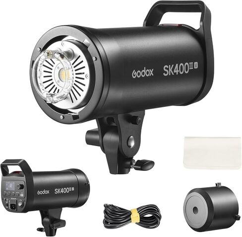 Godox SK400IIIV SK400III-V Studio Flash Strobe، SK400III V 400Ws Monolight، Bowens Mount، نظام X لاسلكي، مصباح النمذجة LED، إعادة التدوير 0.1-1.5s، GODOX SK 400 III V Strobe Light للتصوير الفوتوغرافي - 110V in Kuwait