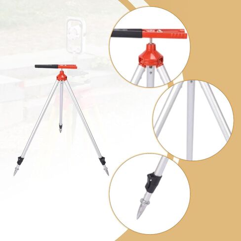 Total Station Centeringrod Clamp Tripod Stabilizer Stand Lightweight Portable Telescopic Support Bracket Ruler Holder, Red Black Clip, 75 to 120cm in Saudi Arabia