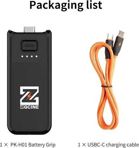مقبض بطارية ZGCINE PK-H01 لجهاز DJI OSMO Pocket 4 I Pocket 3، 7.7 فولت/1600 مللي أمبير (شحن 1.0X)، شحن سريع 17 وات PD، مقبض بطارية بخيط 1/4 بوصة + فتحة أري in Kuwait