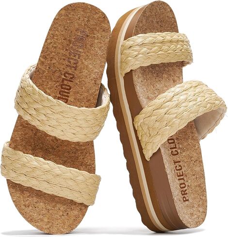 Project Cloud Womens Sandals - Premium Cork Insole Insole Shoes for Women Lightweight and Non Slip Beach Sandals for Women 2026 in Kuwait