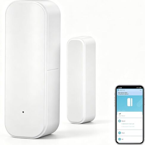 جهاز الكشف عن نافذة مستشعر WiFi: مستشعر الاتصال الذكي ، الكشف عن الباب المغناطيسي اللاسلكي مع تنبيهات إخطار مجانية ، متوافق مع Alexa Google Assistant (4 حزم) in Saudi Arabia