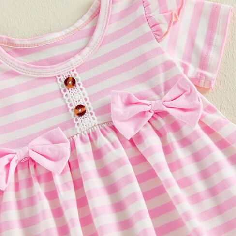 Bmnmsl Baby Girl Clothes 6 12 18 24 Months 2T 3T Toddler Summer Outfit Striped Ruffle Sleeve Shirt Tops Solid Shorts Set in Saudi Arabia