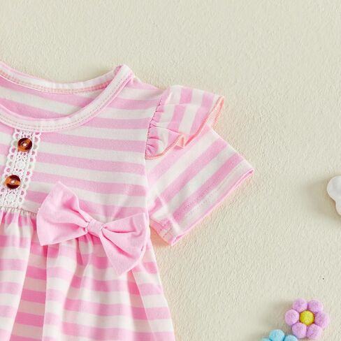 Bmnmsl Baby Girl Clothes 6 12 18 24 Months 2T 3T Toddler Summer Outfit Striped Ruffle Sleeve Shirt Tops Solid Shorts Set in Saudi Arabia
