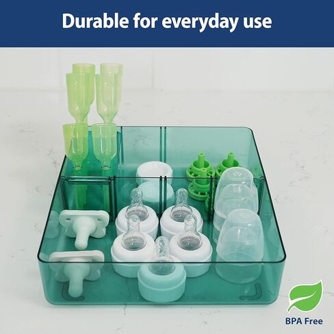 Dr. Brown's Baby Bottle Storage Tray with Customizable Compartments, Store and Organize Bottles, Parts, and Accessories, BPA-Free in Kuwait