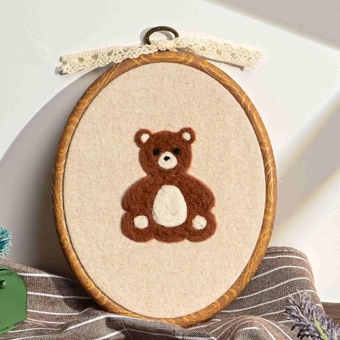 Needle Felted Bear Nursery Wall Decor Wall Art Decorative Artwork for Boy Girl Nursery Living Room Home Decor 7.5 INCH in Kuwait
