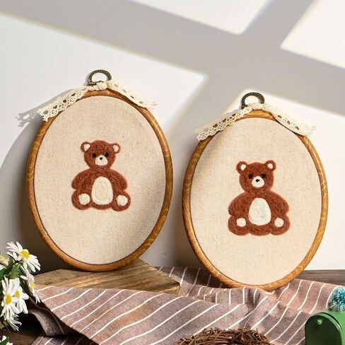 Needle Felted Bear Nursery Wall Decor Wall Art Decorative Artwork for Boy Girl Nursery Living Room Home Decor 7.5 INCH in Kuwait