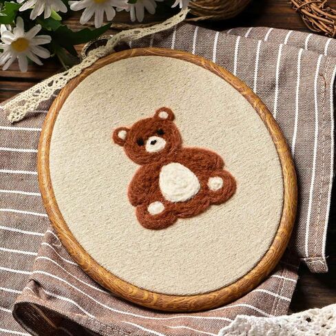 Needle Felted Bear Nursery Wall Decor Wall Art Decorative Artwork for Boy Girl Nursery Living Room Home Decor 7.5 INCH in Kuwait