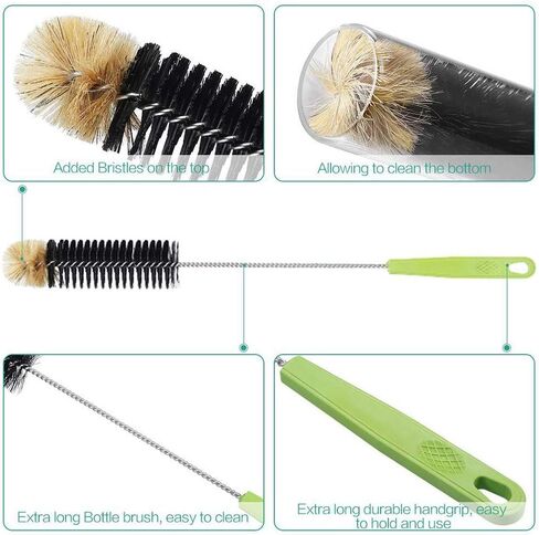 16in Bendable Bottle Brush, Long Handle Bottle Cleaning Brush for Cleaning Narrow Neck Bottles, Baby Bottles, Flask, Pitcher, Vase, Bird Feeder, Home Kitchen Sink Cleaning Brush, Water Bottle Brush in Kuwait