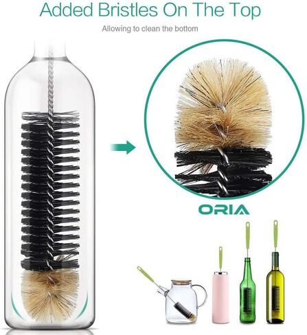 16in Bendable Bottle Brush, Long Handle Bottle Cleaning Brush for Cleaning Narrow Neck Bottles, Baby Bottles, Flask, Pitcher, Vase, Bird Feeder, Home Kitchen Sink Cleaning Brush, Water Bottle Brush in Kuwait