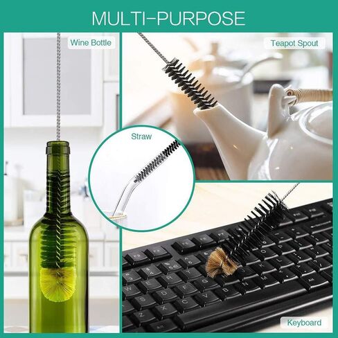 16in Bendable Bottle Brush, Long Handle Bottle Cleaning Brush for Cleaning Narrow Neck Bottles, Baby Bottles, Flask, Pitcher, Vase, Bird Feeder, Home Kitchen Sink Cleaning Brush, Water Bottle Brush in Kuwait