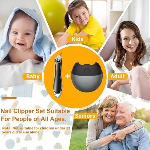 Electric Nail Clipper,2026 Improved Nail Clippers Set, Includes an Automatic 3-in-1 Nail Clippers,a Slanted Nail Clipper(for Ingrown Toenails&Fingernail) Ideal for Babies, Children, Adults and Seniors in Kuwait