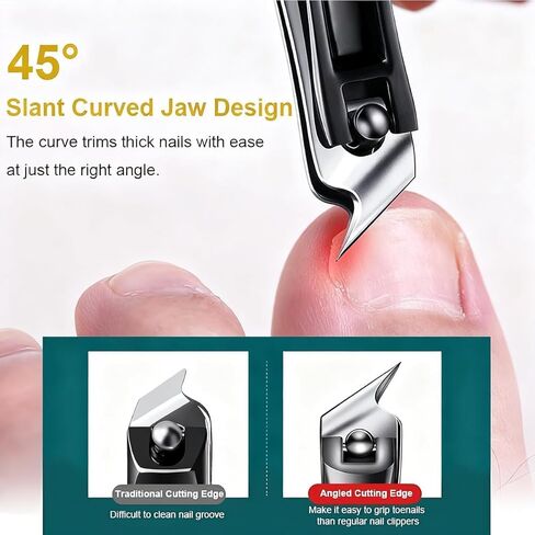 Electric Nail Clipper,2026 Improved Nail Clippers Set, Includes an Automatic 3-in-1 Nail Clippers,a Slanted Nail Clipper(for Ingrown Toenails&Fingernail) Ideal for Babies, Children, Adults and Seniors in Kuwait