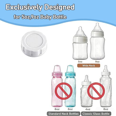 8Pack Baby Bottle Caps Compatible with Evenflo Wide Neck Baby Bottle, Travel and Storage Bottle Lids Replacement, Soft & Safe Bottle Lid (Only Evenflo Wide Neck Baby Bottle) in Kuwait