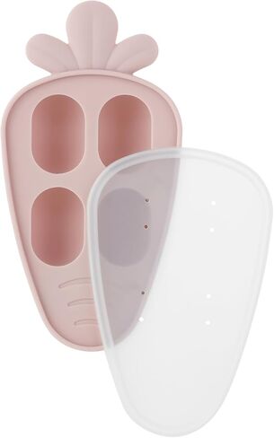 PandaEar 2 Pack Baby Food Freezer Tray with Lid, Silicone Nibble Freezer Tray, Breastmilk Popsicle Mold, Baby Food Storage Container, Carrot Design, BPA Free in Kuwait