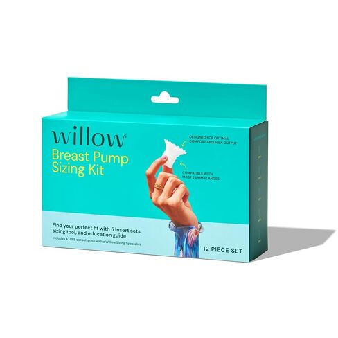 Willow - Breast Pump Sizing Kit - Flange Sizing Kit - Use w/Willow Go, Wave, or Most 24mm Flanges - Includes 13mm, 15mm, 17mm, 19mm, and 21mm Inserts- Breastfeeding Essentials for Postpartum in Kuwait