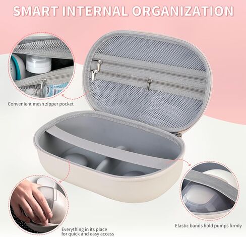 Wearable Breast Pump Bag, Carrying Case Compatible with Eufy Breast Pump, Portable Breast Pump Storage Bag for Momcozy Willow Medela and Most Breast Pumps, Hold 2 Pumps, Ideal for Going Out and Travel in Kuwait