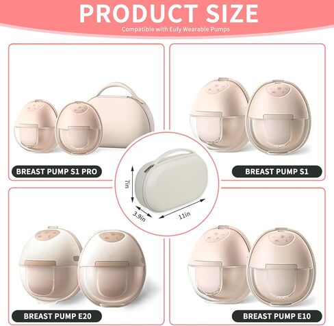 Wearable Breast Pump Bag, Carrying Case Compatible with Eufy Breast Pump, Portable Breast Pump Storage Bag for Momcozy Willow Medela and Most Breast Pumps, Hold 2 Pumps, Ideal for Going Out and Travel in Kuwait