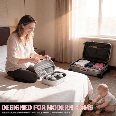 Wearable Breast Pump Bag, Carrying Case Compatible with Eufy Breast Pump, Portable Breast Pump Storage Bag for Momcozy Willow Medela and Most Breast Pumps, Hold 2 Pumps, Ideal for Going Out and Travel in Kuwait