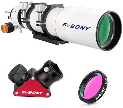 حزمة تلسكوب SVBONY SV503 80ED مع نجمة مرآة عازلة SV188P ومرشح UHC مقاس 1.25 بوصة in Kuwait