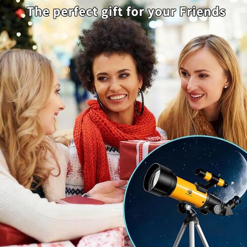 Fetch Falcon 40070 Astronomical Telescope High Powered 90-180X,Aluminum Body, FMC Optics 400mm Portable Refractor 70mm Aperture with Tripod, Phone Adapter Ideal for Stargazing and Space Exploration in Kuwait