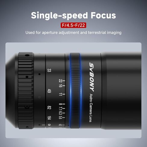 SVBONY SV555 APO تلسكوب منكسر 54 مم، عدسة كاميرا SLR للتصوير الفلكي، هيكل موضوعي Petzval، حزمة فتحة متغيرة F4.5 إلى F22 مع درج مرشح SV226، للتصوير الفوتوغرافي للسماء العميقة in Kuwait