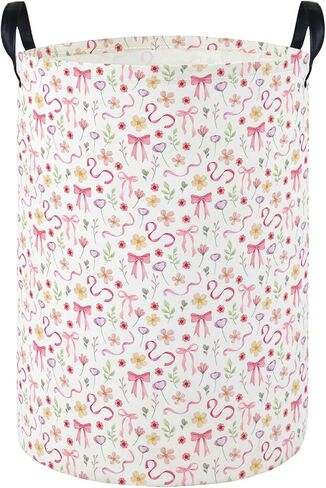 Laundry Hamper Baby Nursery Hamper Waterproof Foldable Kids Laundry Basket Kids Dirty Clothes Hampers Girl Room Decor for Home Gift Baskets(Floral) in Saudi Arabia