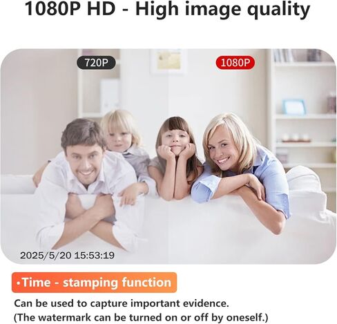 كاميرا صغيرة، كاميرا للجسم، كاميرات مراقبة منزلية، HD 1080P، كاميرات محمولة، كاميرا مربية داخلية، مع رؤية ليلية، كشف الحركة، تسجيل حلقي، مستشعر الجاذبية، 512 جيجابايت بحد أقصى، بدون WiFi in Kuwait