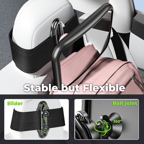 Fixed Headrest Baby Car Mirror Fit Tesla Car Back Seat, Safety Rear Facing Mirror, 100% Shatterproof & Shake-Proof, Wide Clear Rearview with 360° Rotation for Infant Newborn Baby Must Haves Essentials in Kuwait