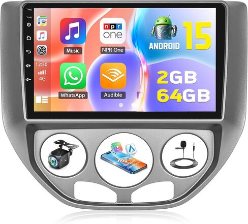 [4G+128G] راديو سيارة لسيارة Ford Focus 2005-2008 مع CarPlay Android Auto، شاشة لمس 9 بوصة Android 15 Ford Focus ستيريو سيارة مع واي فاي، ملاحة GPS، بلوتوث، FM/RDS SWC EQ+كاميرا احتياطية in Saudi Arabia