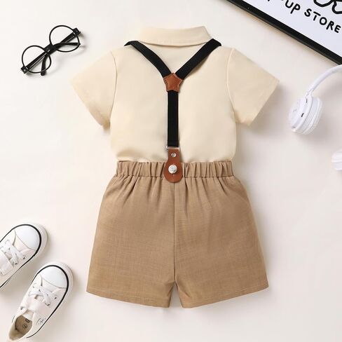 JEELLIGULAR Toddler Formal Outfit Boy Baby Suit for Summer Shirts Shorts Clothes Set in Saudi Arabia