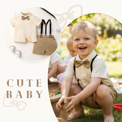 JEELLIGULAR Toddler Formal Outfit Boy Baby Suit for Summer Shirts Shorts Clothes Set in Saudi Arabia