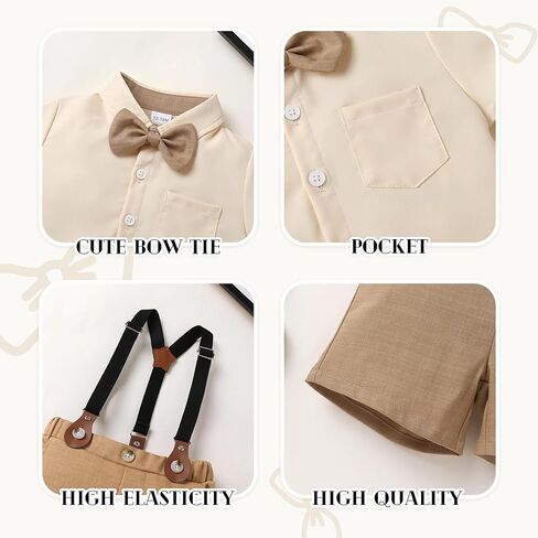 JEELLIGULAR Toddler Formal Outfit Boy Baby Suit for Summer Shirts Shorts Clothes Set in Saudi Arabia